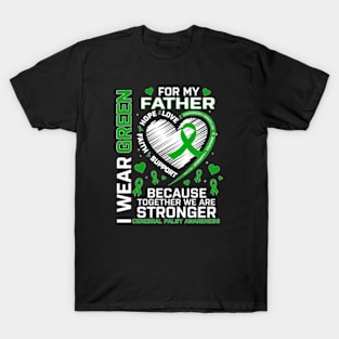 I Wear Green For Father Cerebral Palsy Awareness, Green Ribbon T-Shirt